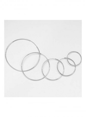 14 Karat White Gold Plated 925 Sterling Silver Hoop Earrings