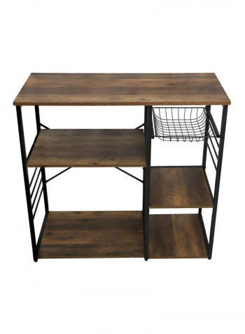 Five Tier Wooden Kitchen Storage Table Brown/Black 85x90x40cm
