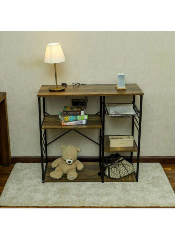 Five Tier Wooden Kitchen Storage Table Brown/Black 85x90x40cm