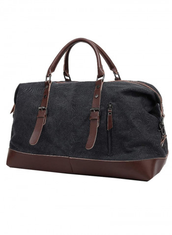 Portable Travel Duffel Bag Black/Brown