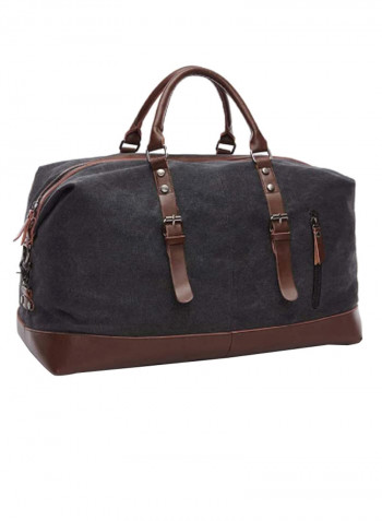 Portable Travel Duffel Bag Black/Brown