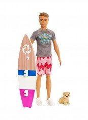 Dolphin Magic Ken Doll Puppy and Surfboard 3 x 13inch