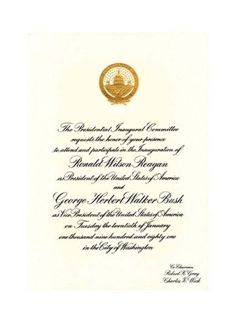 Official Ronald Reagan First Presidential Inauguration Invitation 11X9X1inch
