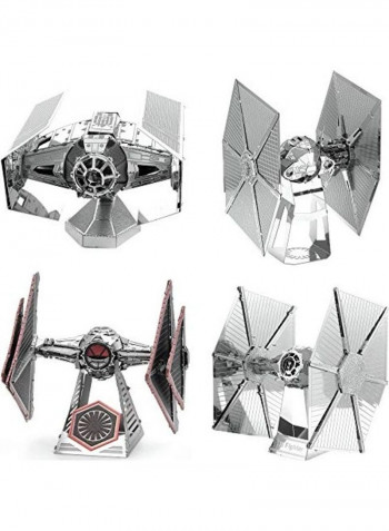 Set Of 4 Star Wars Tie Fighter 3D Metal Model Kit 7x6x1inch