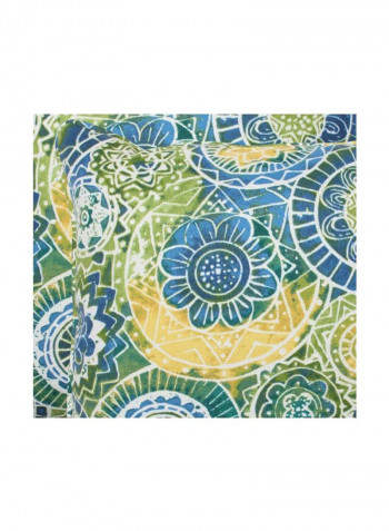 2-Piece Printed Throw Pillow Blue/White/Yellow 18.5x18.5x5inch