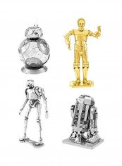 Set Of 4 Star Wars Droid 3D Metal Model Kit 7x5x1inch