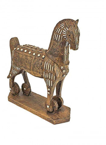 Legendary Trojan Horse Sculpture Gold/Clear 9.5x3.5x11.5inch