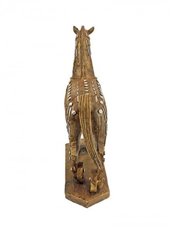 Legendary Trojan Horse Sculpture Gold/Clear 9.5x3.5x11.5inch