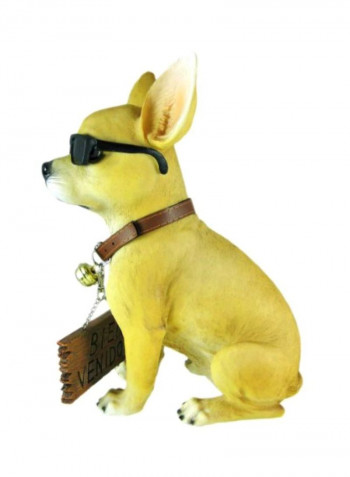 Que Paso ! Dog Statue Yellow/Brown/Black 9.5x12.5x6.7inch