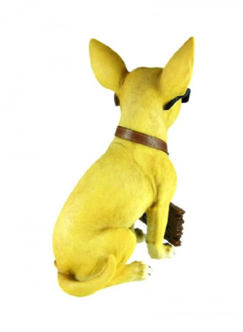 Que Paso ! Dog Statue Yellow/Brown/Black 9.5x12.5x6.7inch