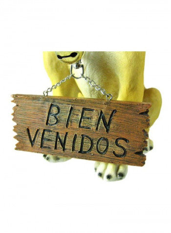Que Paso ! Dog Statue Yellow/Brown/Black 9.5x12.5x6.7inch