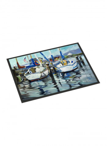 Tourquoise Bay Sailboat Indoor/Outdoor Mat Multicolour 24 x 36inch