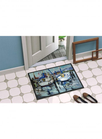 Tourquoise Bay Sailboat Indoor/Outdoor Mat Multicolour 24 x 36inch