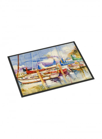 End Stall Sailboats Indoor/Outdoor Mat Multicolour 16 x 32inch