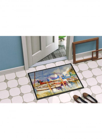 End Stall Sailboats Indoor/Outdoor Mat Multicolour 16 x 32inch