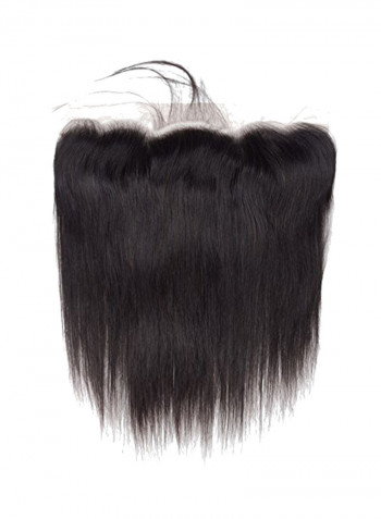 Brazilian Straight Human Hair Extension With Lace Closure Black 10inch