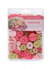 Hydrangea Clamshell Buttons Pink/Yellow reviews Hydrangea Clamshell Buttons Pink/Yellow