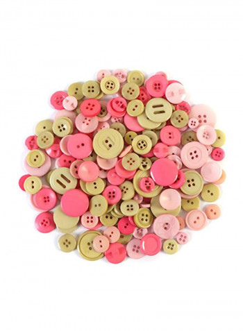 Hydrangea Clamshell Buttons Pink/Yellow