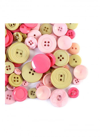 Hydrangea Clamshell Buttons Pink/Yellow
