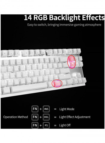 MOTOSPEED CK82 Mechanical 87 Keys RGB Gaming Keyboard with OUTMU Blue Switch Multimedia N-key Rollover Black