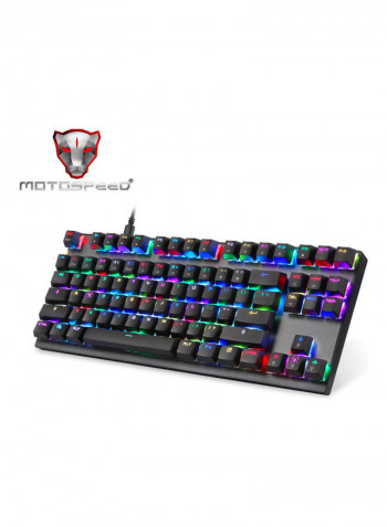 MOTOSPEED CK82 Mechanical 87 Keys RGB Gaming Keyboard with OUTMU Blue Switch Multimedia N-key Rollover Black