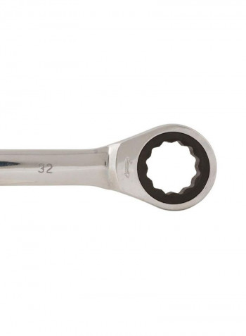 Fixed Head Ratchet Spanner Silver 32millimeter