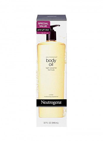 Body Oil, Light Sesame Formula, 32 Ounce White 946ml