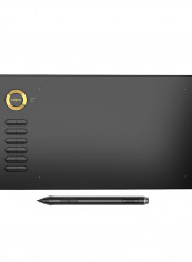 A15 Drawing Digital Portable Graphic Tablet With LPI Gold Button Black