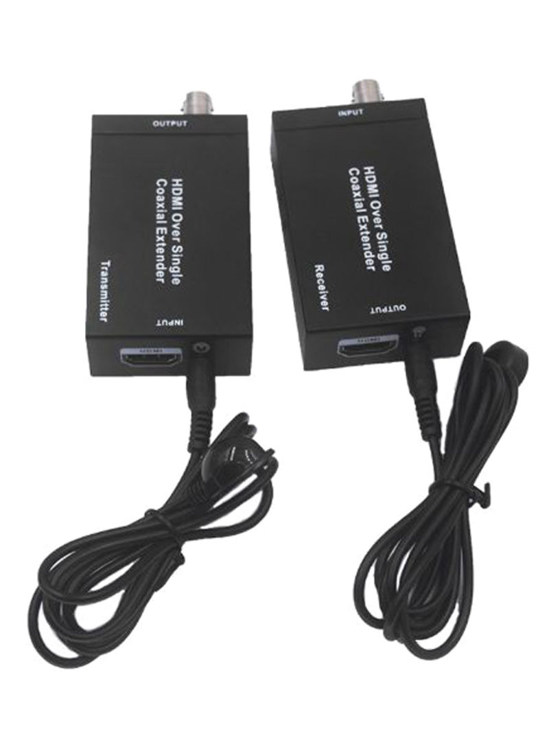 Pair Of HDMI Over Single Coaxial Extender Black