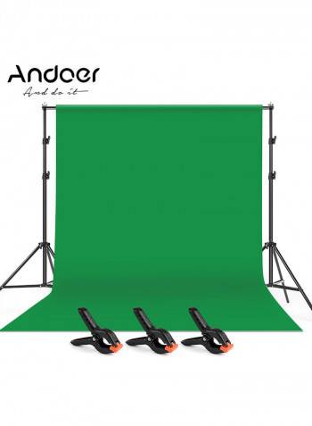 3-Piece Backdrop Clamp With Screen Green