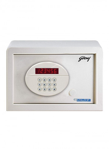 E-Squire Safe With Electronic Lock White 20x30x20centimeter