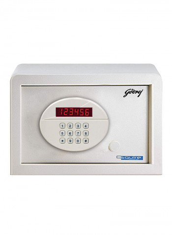 E-Squire Safe With Electronic Lock White 20x30x20centimeter