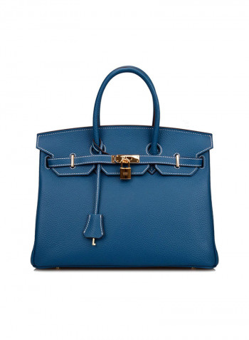 Padlock Handbag With Gold Hardware Blue