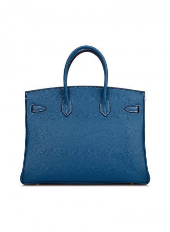 Padlock Handbag With Gold Hardware Blue
