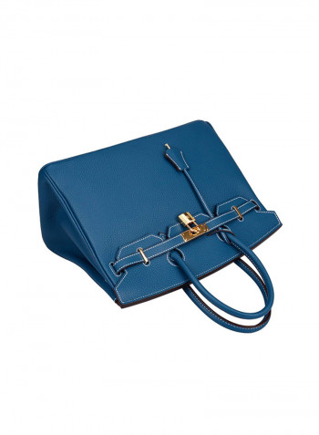 Padlock Handbag With Gold Hardware Blue