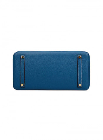 Padlock Handbag With Gold Hardware Blue