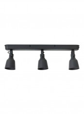 3-Spots Ceiling Track Matt Black 17x46cm