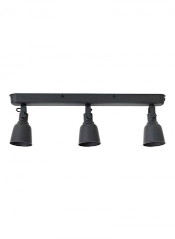 3-Spots Ceiling Track Matt Black 17x46cm