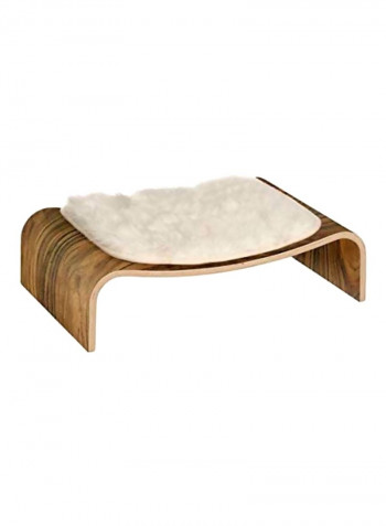 مقعد مريح 'في' للحيوانات الأليفة Walnut Veneer/White