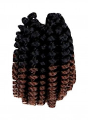 5-Piece Synthetic Saniya Curly Crochet Hair Extension Black/Brown 20inch