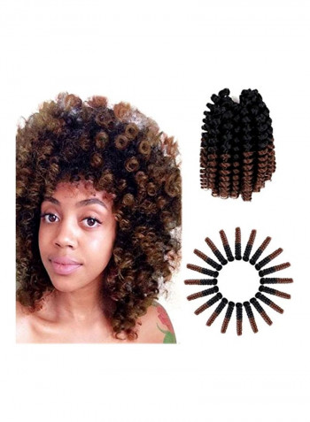 5-Piece Synthetic Saniya Curly Crochet Hair Extension Black/Brown 20inch