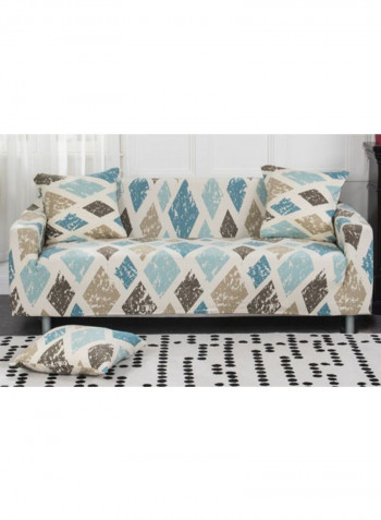 Modern Style Geometry Pattern Sofa Slipcover White/Blue/Beige 185-230centimeter