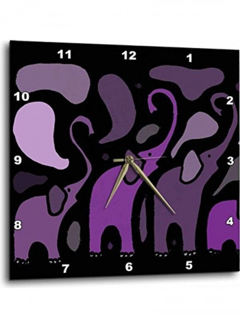 Awesome Purple Elephant Abstract Art Wall Clock Purple 13 X 13inch