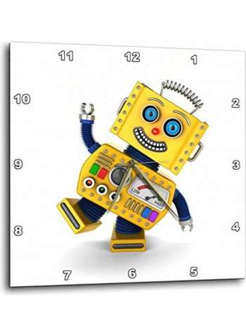 Toy Robot Goofing Around Wall Clock Multicolour 13x13inch