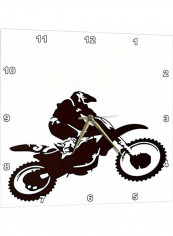 Off Road Motorcross Wall Clock Black/White 13x13inch
