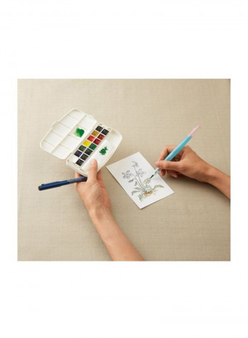 Pack Of 3 Fils 14-Colour Watercolor With Water Pen Set KG301-1 multicolour