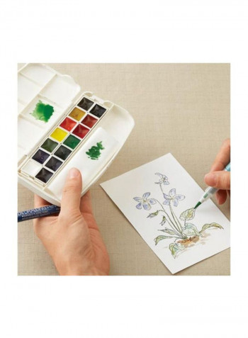 Pack Of 3 Fils 14-Colour Watercolor With Water Pen Set KG301-1 multicolour