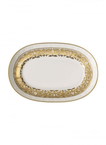 Oasis Pickle Dish White/Gold 20centimeter