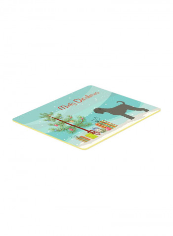 Russian Terrier Christmas Kitchen Mat Multicolour 11 x 11inch