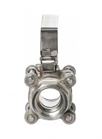 Stainless Steel Ball Valve Threaded Connection Silver/Red 1inch